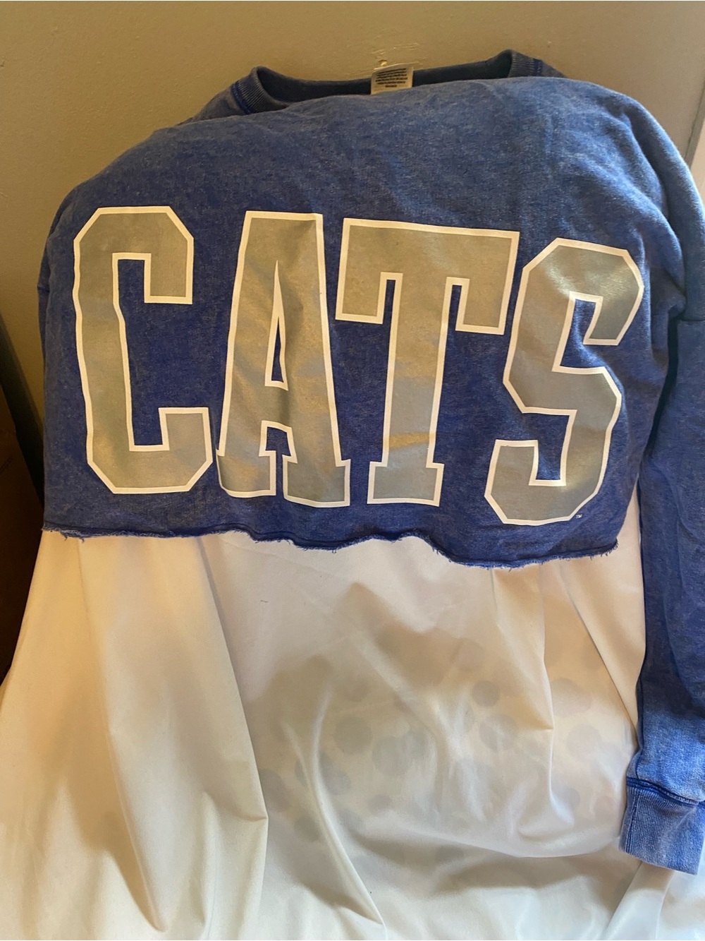 PINK Victoria's Secret Blue 'CATS' Graphic Cat Sweatshirt